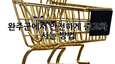 완주군에서 안전하게 중고차 사는 방법